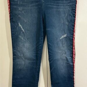 INC International Concepts Blue Jeans with Red and black Trim